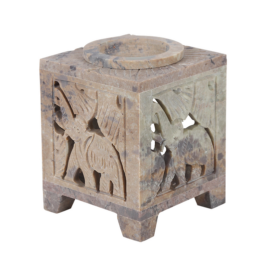 Carved Elephant Soapstone Oil Burner -  - Just £14.99! Shop now at PJF stores LTD