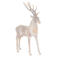 Carved Wood Effect Standing Stag -  - Just £39.99! Shop now at PJF stores LTD
