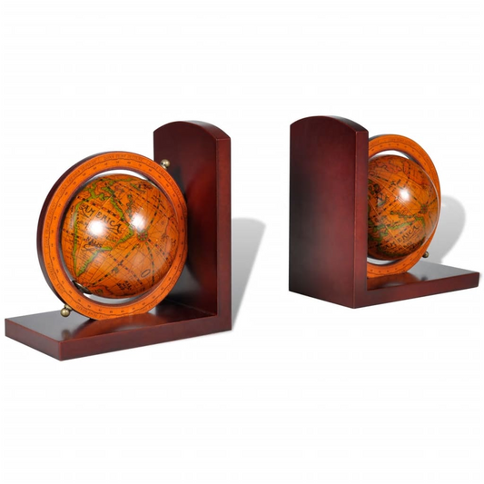 Bookstand World Map Globe Bookend Classic A Pair -  - Just £39.99! Shop now at PJF stores LTD
