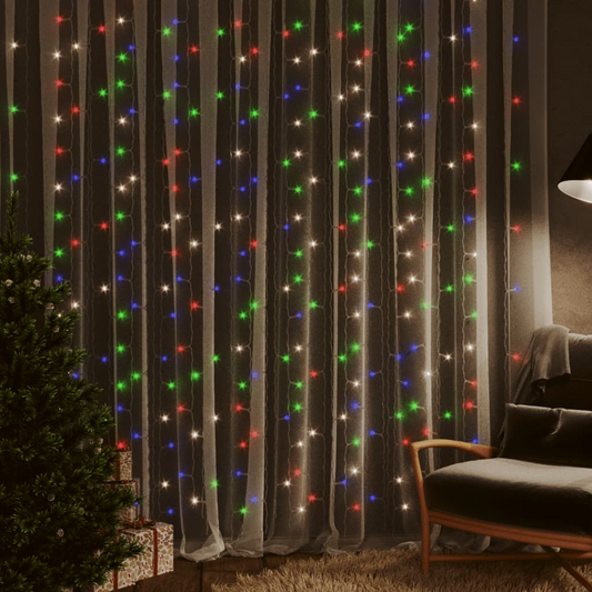 LED Curtain Fairy Lights 3x3m 300 LED Colourful 8 Function -  - Just £25.99! Shop now at PJF stores LTD
