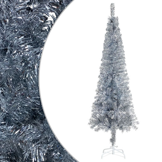 vidaXL Slim Christmas Tree Silver 210 cm -  - Just £33.99! Shop now at PJF stores LTD