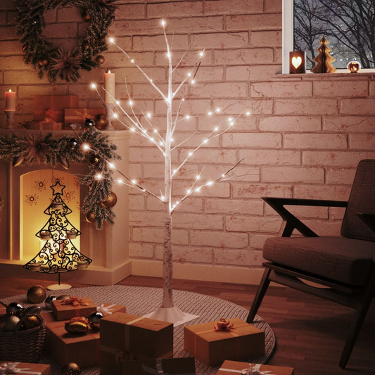 LED White Birch Tree Warm White 48 LEDs 120 cm -  - Just £33.99! Shop now at PJF stores LTD