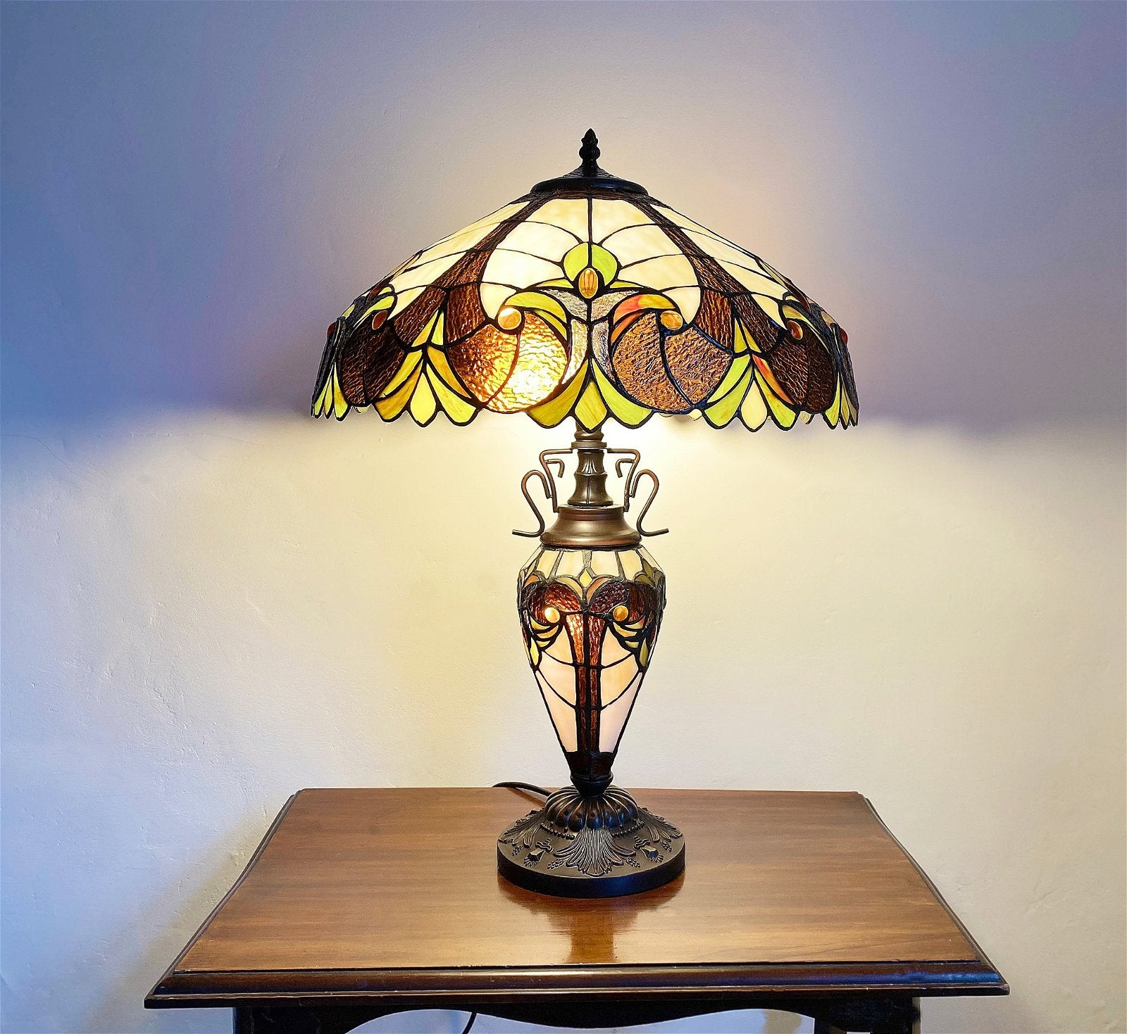 Multicoloured Double Tiffany Lamp 68cm -  - Just £193.99! Shop now at PJF stores LTD