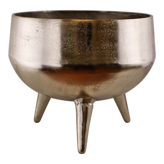 Silver Metal Planter/Bowl With Feet, 35cm -  - Just £83.99! Shop now at PJF stores LTD