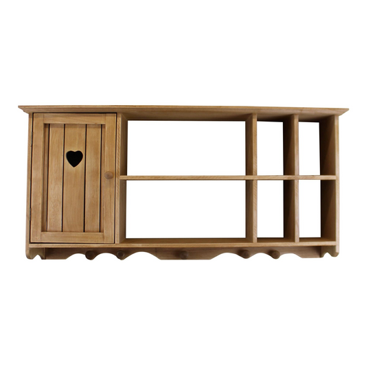 Wooden Wall Hanging Unit With Cupboard & Shelves -  - Just £59.99! Shop now at PJF stores LTD