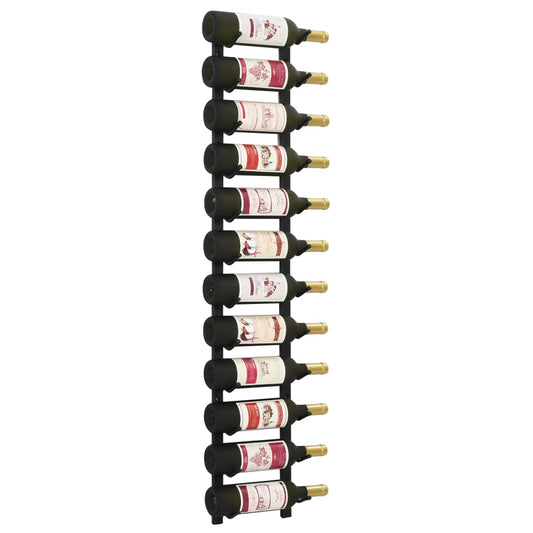Wall Mounted Wine Rack for 12 Bottles Black Iron - Wine Racks - Just £49.75! Shop now at PJF stores LTD