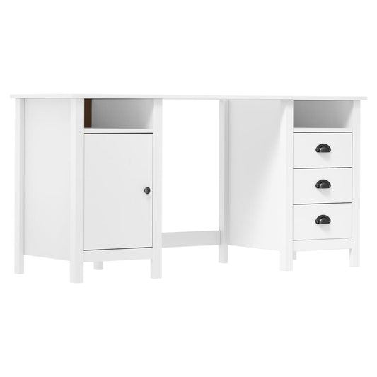 vidaXL Desk Hill White 150x50x74 cm Solid Pine Wood - Desks - Just £180.99! Shop now at PJF stores LTD