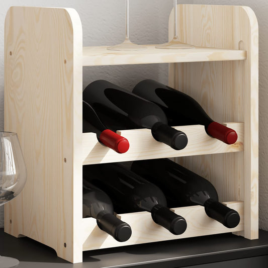Wine Rack with Top Board 33x25x37 cm Solid Wood Pine - Wine Racks - Just £18.08! Shop now at PJF stores LTD
