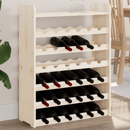 Wine Rack with Top Board 67.5x25x87 cm Solid Wood Pine - Wine Racks - Just £41.34! Shop now at PJF stores LTD