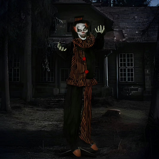 67 Inch Life Size Outdoor Halloween Talking Circus Clown Light Up Eyes Laughter -  - Just £48.99! Shop now at PJF stores LTD