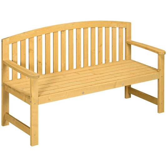 2 Person Garden Bench Wooden Outdoor Furniture with Armrest Orange - Garden Bench - Just £95.99! Shop now at PJF stores LTD