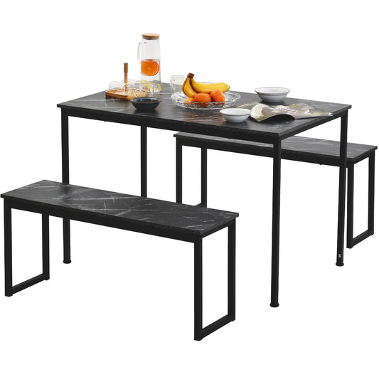 3-Piece Dining Table and Bench - Dining and Kitchen Sets - Just £150.50! Shop now at PJF stores LTD