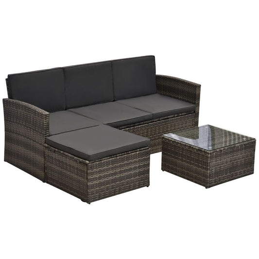 3PC Outdoor Patio Furniture Set Wicker Rattan -  - Just £379.99! Shop now at PJF stores LTD