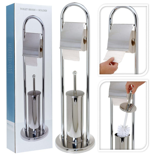 Bathroom Solutions Toilet Paper/Brush Holder Stainless Steel Silver - Toilet Paper Holders - Just £27.64! Shop now at PJF stores LTD