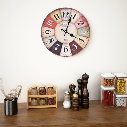 vidaXL Vintage Wall Clock Colourful 30 cm - Wall Clocks - Just £14.99! Shop now at PJF stores LTD