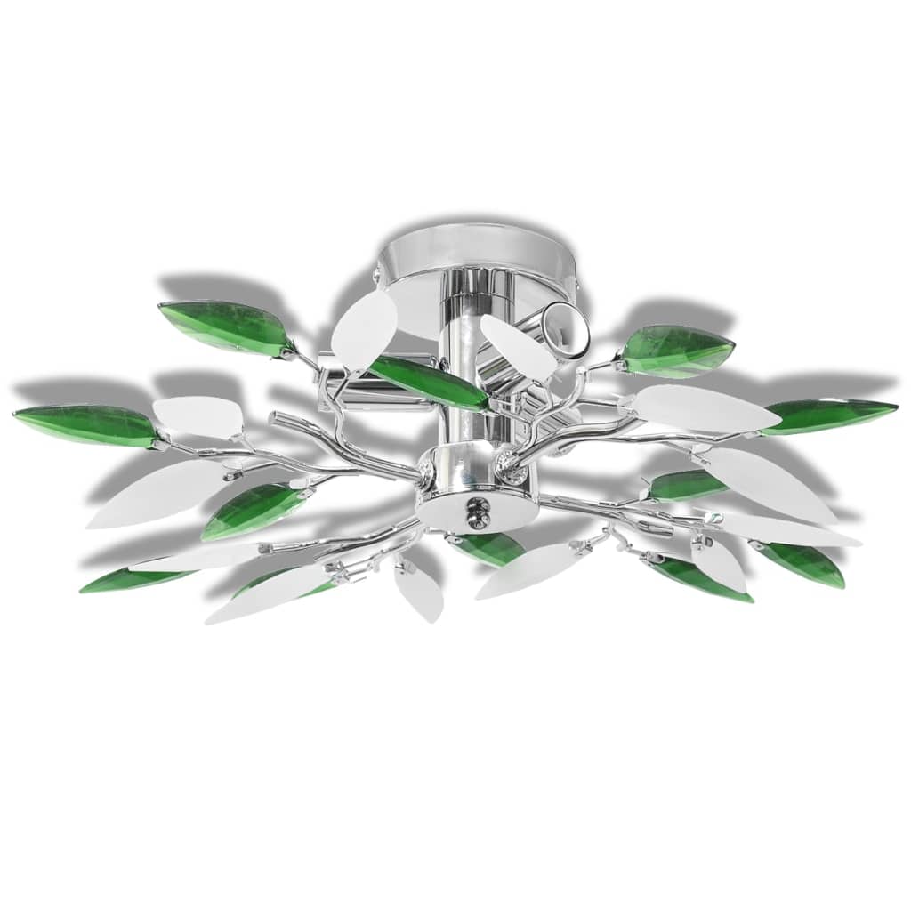 Ceiling Lamp Acrylic Crystal Leaf Arms 3 E14 Bulbs - Ceiling Light Fixtures - Just £32.29! Shop now at PJF stores LTD