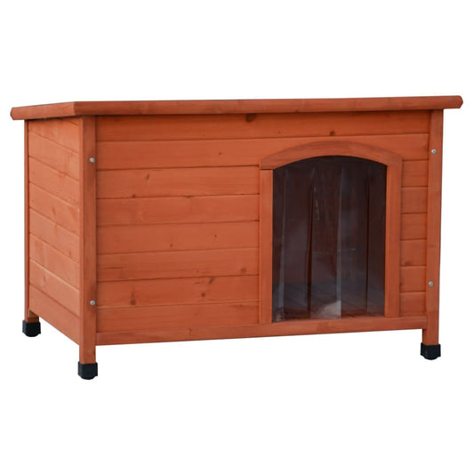 @Pet Dog House with Plastic Flaps Bungalow Natural 85x57x59 cm - Dog Houses - Just £134.94! Shop now at PJF stores LTD