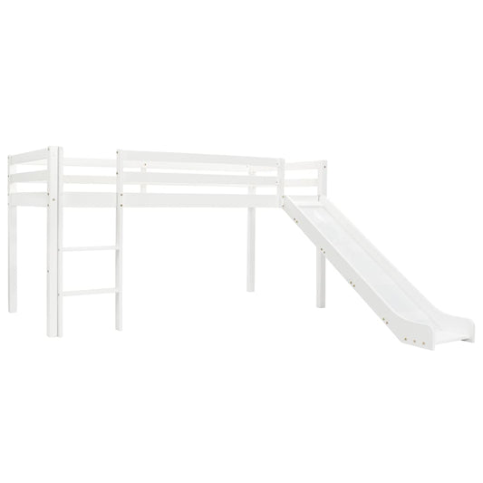 vidaXL Children's Loft Bed Frame with Slide & Ladder Pinewood 97x208 cm - Cots & Toddler Beds - Just £303.99! Shop now at PJF stores LTD