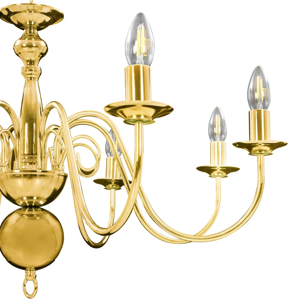 vidaXL Chandelier Golden 8 x E14 Bulbs - Chandeliers - Just £136.90! Shop now at PJF stores LTD