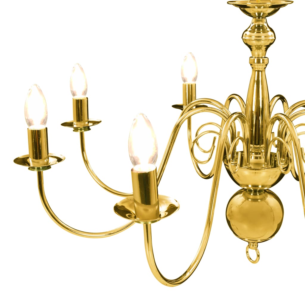 vidaXL Chandelier Golden 8 x E14 Bulbs - Chandeliers - Just £136.90! Shop now at PJF stores LTD