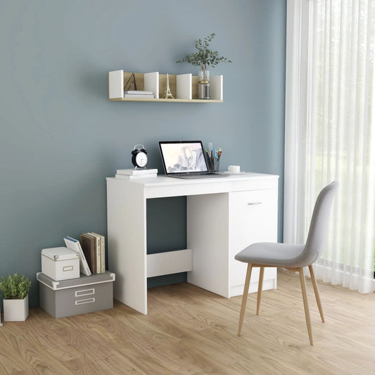 vidaXL Desk White 100x50x76 cm Engineered Wood - Desks - Just £65.12! Shop now at PJF stores LTD