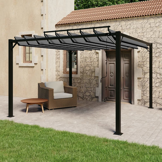 vidaXL Gazebo with Louvered Roof 3x3 m Anthracite Fabric and Aluminium - Canopies & Gazebos - Just £573.13! Shop now at PJF stores LTD