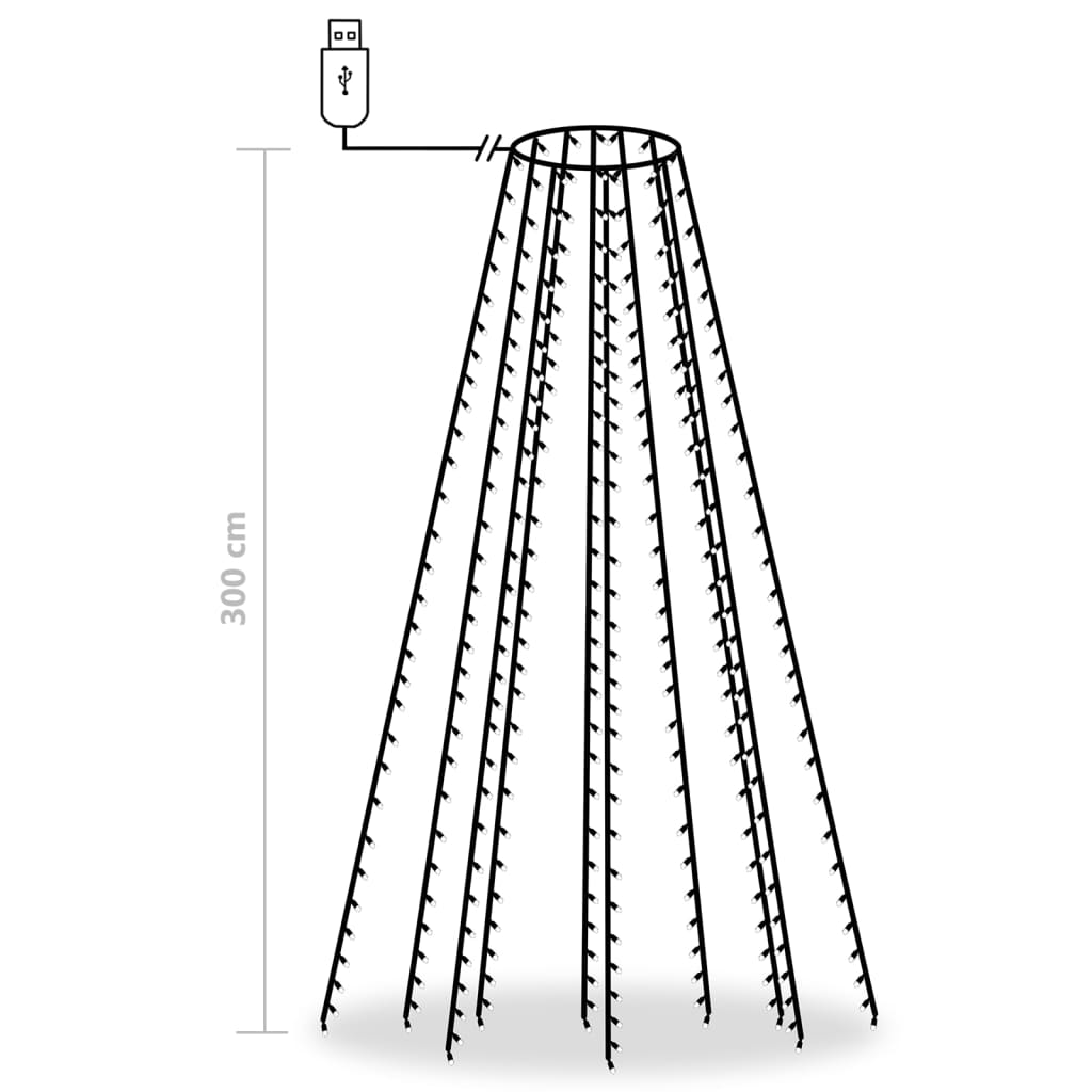 vidaXL Christmas Tree Net Lights with 300 LEDs Cold White 300 cm - Light Ropes & Strings - Just £20.35! Shop now at PJF stores LTD
