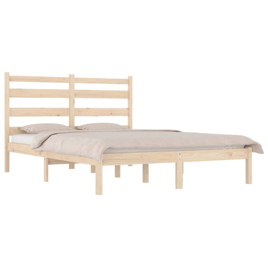 vidaXL Bed Frame Solid Wood Pine 135x190 cm Double - Beds & Bed Frames - Just £96.31! Shop now at PJF stores LTD