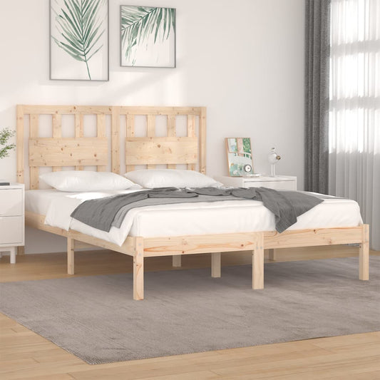 vidaXL Bed Frame Solid Wood Pine 135x190 cm Double - Beds & Bed Frames - Just £121.55! Shop now at PJF stores LTD