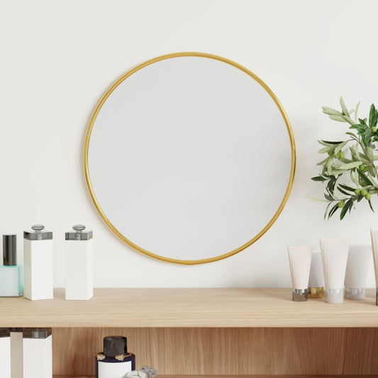 vidaXL Wall Mirror Gold Ø 30 cm Round - Mirrors - Just £15.19! Shop now at PJF stores LTD