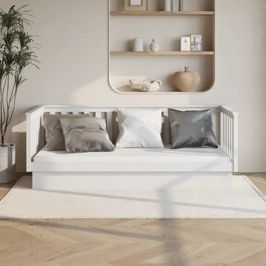 vidaXL Day Bed White 80x200 cm Solid Wood Pine - Beds & Bed Frames - Just £145.29! Shop now at PJF stores LTD