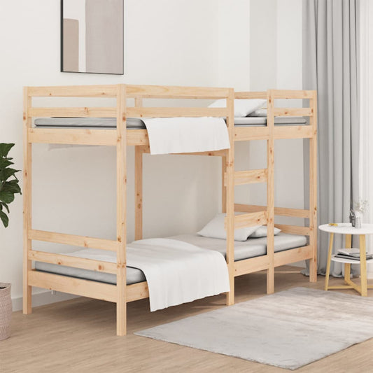 vidaXL Bunk Bed 90x190 cm 3FT Single Solid Wood Pine - Beds & Bed Frames - Just £227.12! Shop now at PJF stores LTD
