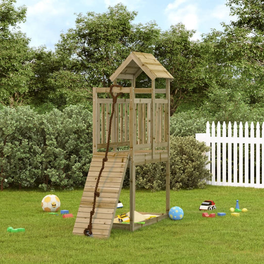vidaXL Playhouse with Climbing Wall Impregnated Wood Pine - Swing Sets & Playsets - Just £248.29! Shop now at PJF stores LTD