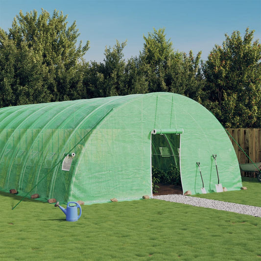 vidaXL Greenhouse with Steel Frame Green 36 m² 6x6x2.85 m - Greenhouses - Just £344.97! Shop now at PJF stores LTD