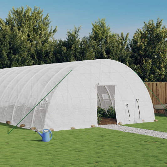vidaXL Greenhouse with Steel Frame White 60 m² 10x6x2.85 m - Greenhouses - Just £534.20! Shop now at PJF stores LTD