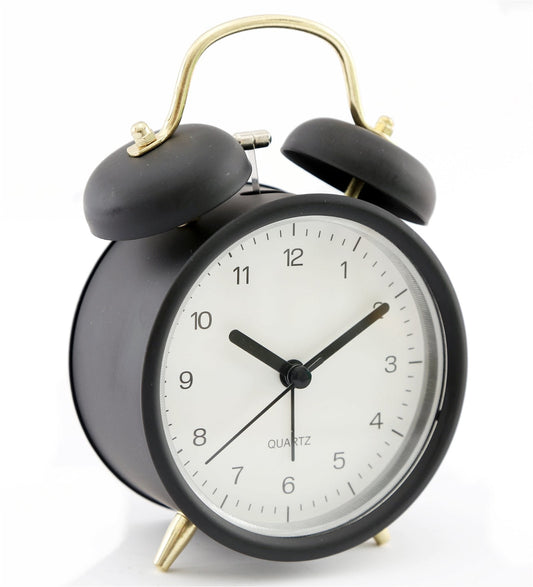 Black & Gold Metal Alarm Clock -  - Just £20.99! Shop now at PJF stores LTD