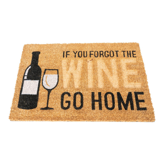 Coir Doormat with Wine Bottle & Glass -  - Just £22.99! Shop now at PJF stores LTD