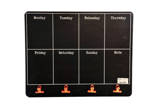 Black Weekly Memo Board With Copper Clips -  - Just £25.99! Shop now at PJF stores LTD