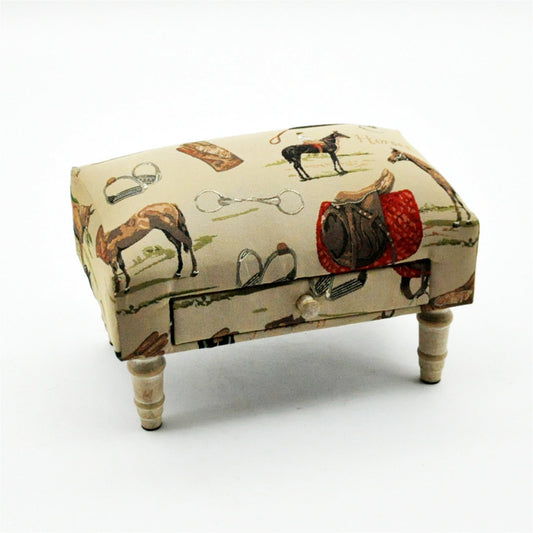 Equestrian Fabric Footstool with Drawer -  - Just £70.99! Shop now at PJF stores LTD