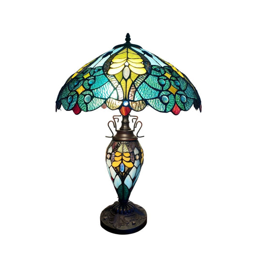 Green & Yellow Double Tiffany Lamp 68cm -  - Just £214.99! Shop now at PJF stores LTD