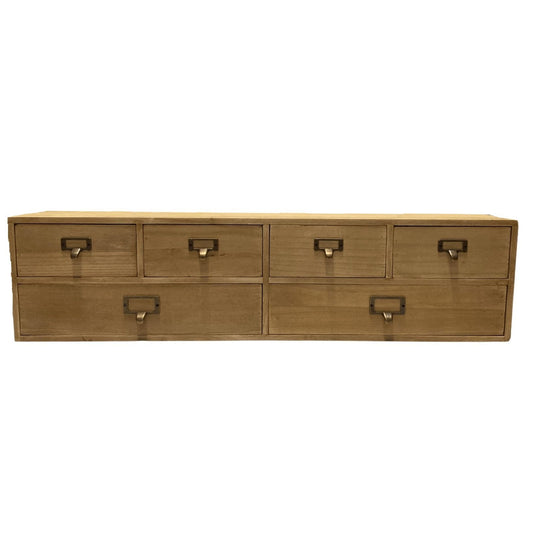 Wide 6 Drawers Wood Storage Organizer 80 x 15 x 20 cm -  - Just £45.67! Shop now at PJF stores LTD