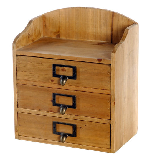3 Drawers Rustic Wood Storage Organizer -  - Just £36.99! Shop now at PJF stores LTD