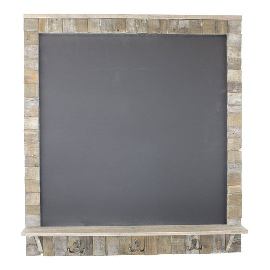 Large Blackboard with Driftwod Effect Surround, Shelf and 3 Double Hooks -  - Just £51.99! Shop now at PJF stores LTD