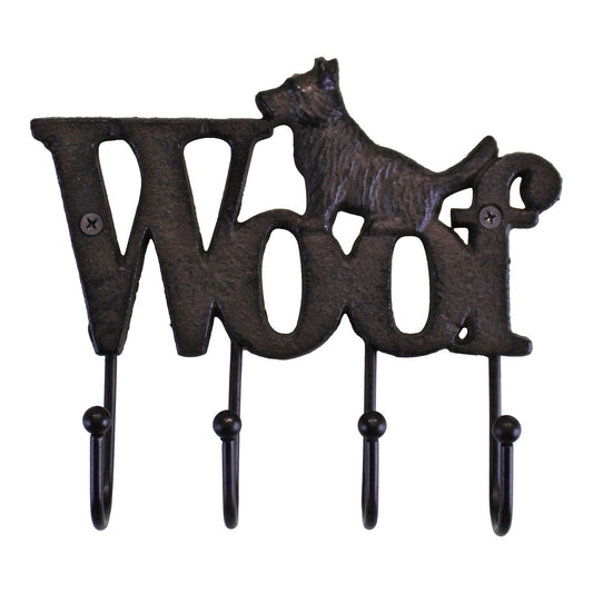 Rustic Cast Iron Wall Hooks, Dog Design With 4 Hooks -  - Just £17.99! Shop now at PJF stores LTD