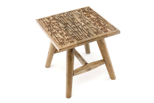 Bamboo Design Wooden Stool 25cm -  - Just £44.99! Shop now at PJF stores LTD