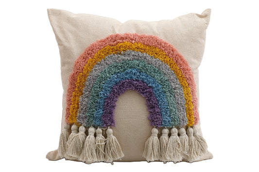 Rainbow Tassel Square Scatter Cushion -  - Just £39.99! Shop now at PJF stores LTD