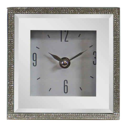 Small Freestanding Mirrored and Jewelled Table Clock -  - Just £26.99! Shop now at PJF stores LTD