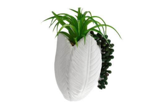Faux Succulents in Wall Planter -  - Just £14.99! Shop now at PJF stores LTD