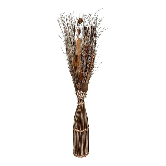 Twisted Stem Vase With Dried Brown & Cream Flowers -  - Just £44.99! Shop now at PJF stores LTD