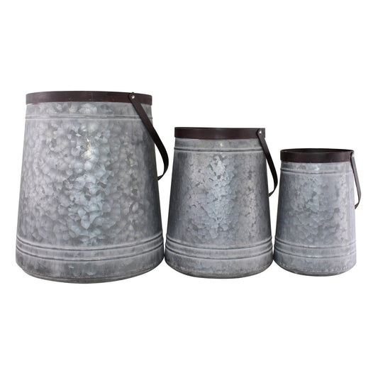 Set of 3 Bucket Style Metal Planters -  - Just £74.58! Shop now at PJF stores LTD